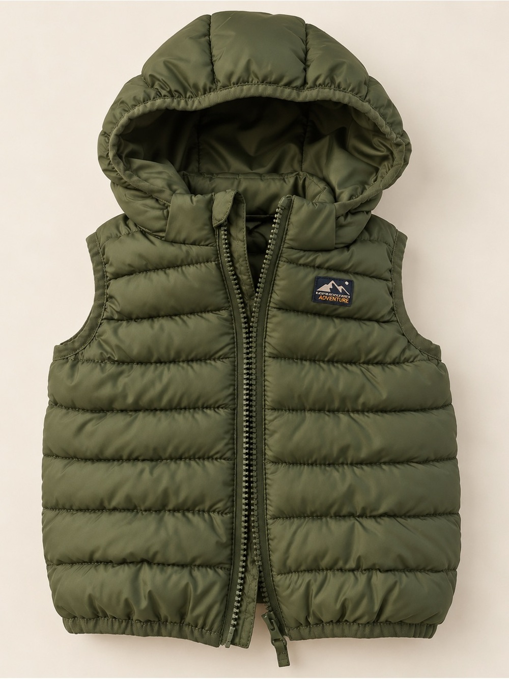 H&M Kids Olive Green Quilted Hooded Puffer Vest